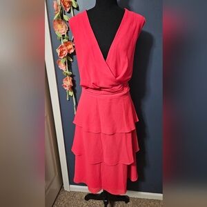 NWT Jessica Howard Chiffon Tiered V Neck Dress Plus Size 20W